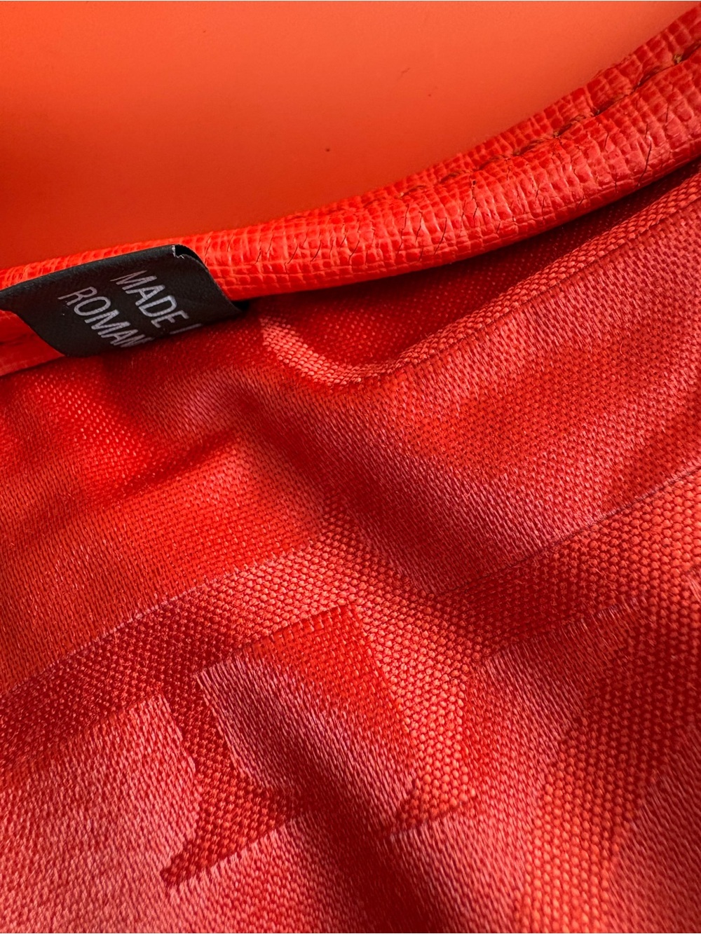 Furla Vibrant Red-Orange Structured Tote with Gold Lock - Picture 14 of 14